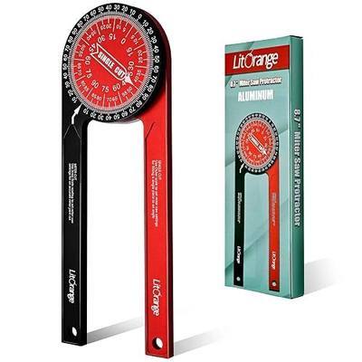 Litorange Aluminum Miter Saw Protractor Plus | 8.7-Inch Angle Finder Featuring Precision Laser Engraved Scales for Inside Outside Corner, Carpenters, Plumbers and All Building Trades, Two-color Design