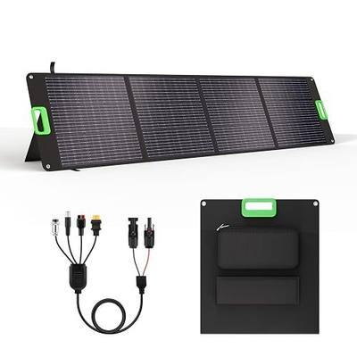 200W Portable Solar Panel for Power Station, Solar Charger w/ 4 Kickstands | 24% High Efficiency Waterproof Foldable Solar Panel Kit w/DC XT60 Anderson Aviation Output for Outdoor RV Camper Blackout