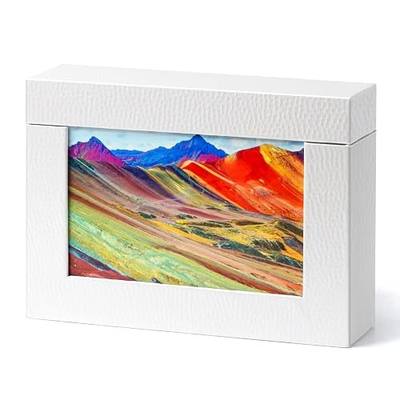 Storage Box 5x7, Cardboard Boxes for Small Family & Couple Photos, Gift Boxes, Silver White