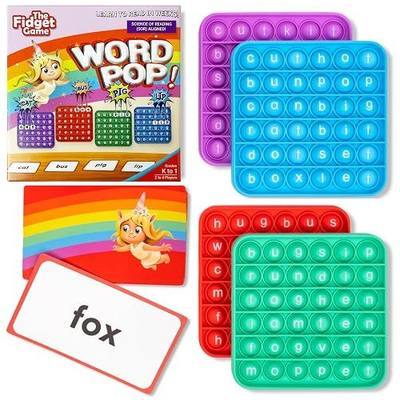 The Fidget Game Word Pop, CVC Word Games for Kids 4-6 - Learn to Read in Weeks - Multisensory Reading & Phonics Interactive Board Game Ideal for Pre Kindergarten to 1st Grade
