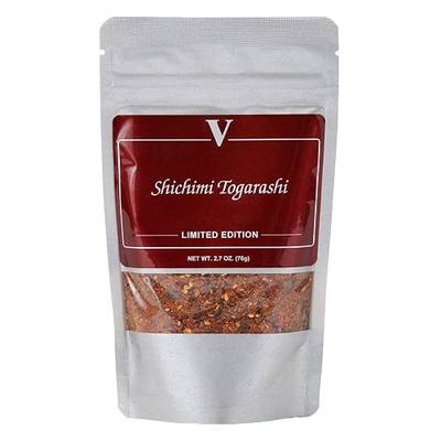 Shichimi Togarashi (2.7 Ounce) Resealable pouch -Authentic Japanese seven-spice blend featuring chili flakes, sesame seeds, and citrusy notes.