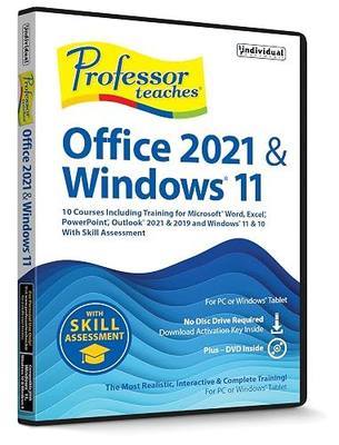 Professor Teaches Office 2021/365 & Windows 11 with Skill Assessment - Interactive Training for Word, Excel, PowerPoint, Outlook, Access, Publisher & More! - CD/DVD