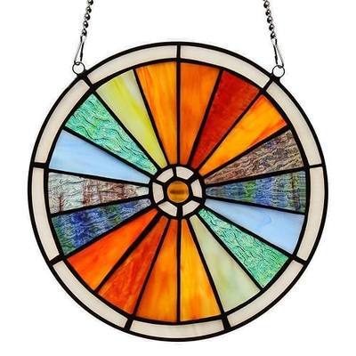 Rainbow Stained Glass Hanging Ornament, Handmade Suncatcher Window Decor