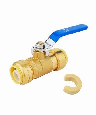 1PC EFIELD 3/4Inch Ball Valve for Push-Fit Full Port Ball Valve | Blue Handle with a Disconnect Clip, UPC Certified-PF-VALVE048(1)