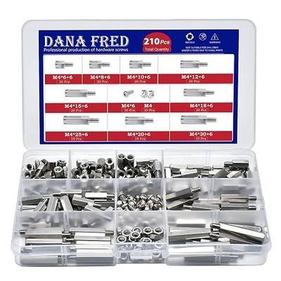 210 Pieces Hex Standoff Spacers M4 304 Stainless Steel Male Female Metric Thread Spacer Motherboard Prototyping Accessories for PCB, Quad Copter Drone, Computer & Circuit Board Assortment Kit