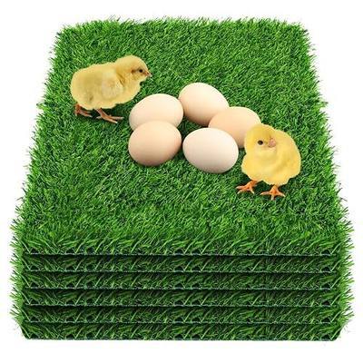 6 Pack Chicken Nesting Box Pads - Washable Artificial Grass Nesting Pads - Chicken Nesting Pads for Chicken Coop and Pet Garden Lawn Indoor Outdoor 12"×12"×1"