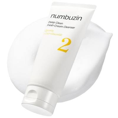 numbuzin No.2 Cleansing Foam | Deep Clean Fresh Cream Cleanser | Foam Cleanser, Gentle Exfoliation, Deep Cleansing, Natural Ingredients | Blackheads, Excess Oil, Dead Skin Cells | 4.05 fl. oz.