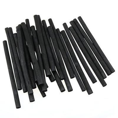E-outstanding Charcoal Sticks 25PCS 7-9mm Dia Black Vine Willow Sketch Charcoal Pencils for Drawing, Sketching and Fine Art,Compressed Charcoal