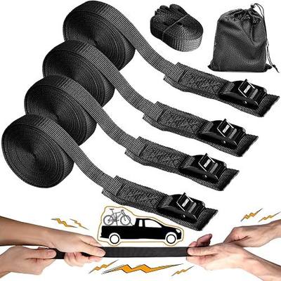 WEDAMER 4-Pack Kayak Tie Down Straps Heavy Duty Cam Buckle Tie Downs Adjustable for Trucks Motorcycles Boat RV - Ratchet Lashing Straps with Storage Bag, Roof Rack Trailer Cargo Securement 1" x16.4ft