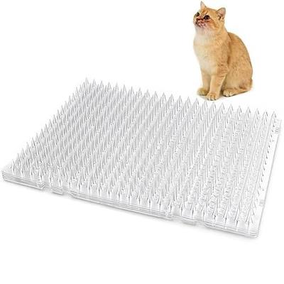 10 Packs Scat Mat for Cats, 13X16 inches Pet Deterrent Spikes, Indoor Outdoor Humane Cat Repellent Fence (Transparent)