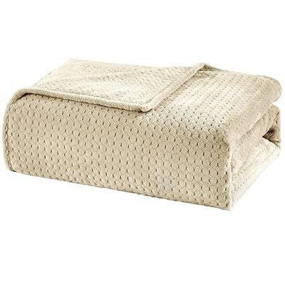 Mocaletto Throw Blankets,Fleece Blanket,Soft Fuzzy Plush Blanket, Luxury Flannel Lap Blanket, Super Cozy and Comfy for All Seasons (Jacquard-Golden Brown, Jacquard-60x80 in