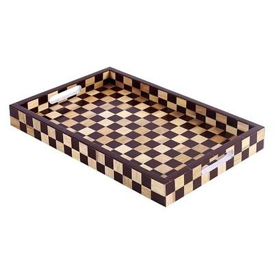 Handicrafts Home Resin Inlay Wood Decorative Serving Ottoman Tray, 17x11