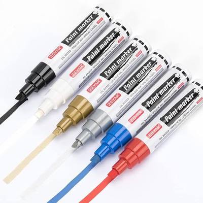 ZEYAR Paint Markers, Jumbo size, Chisel Point, Premium Waterproof & Smear Proof Ink, Aluminum Barrel, Great on Plastic, Wood, Rock, Metal and Glass for Permanent Marking (6 Colors)