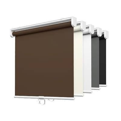 LazBlinds No Drill Cordless Roller Shades, 32x72, Brown | 100% Blackout Roller Blinds for Windows, Thermal Insulated UV Protection Waterproof Roll Up Window Blinds and Shades