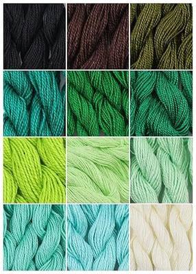 KCS 328 Yards(300 Meters) Mercerized Pearl Cotton Crochet Needlepoint Thread,Size 5, 12 skeins,Mixed Color 02