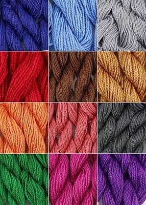 KCS 328 Yards(300 Meters) Mercerized Pearl Cotton Crochet Needlepoint Thread,Size 5, 12 skeins,Mixed Color 17