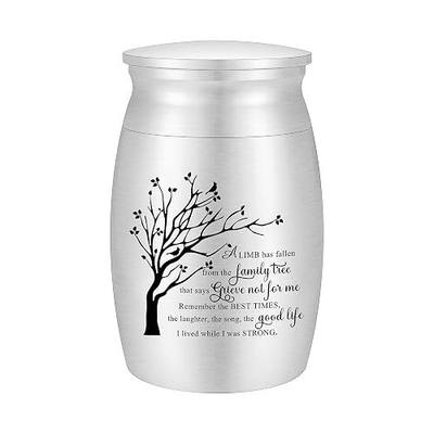 3 Inches Small Urn for Ashes Tree of Life Aluminum Mini Urn for Ashes Cremation Keepsake for Human Ashes Memorial Ashes Holder for Women Men