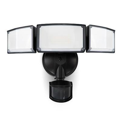 LUTEC 72W 7500LM LED Security Lights Motion Sensor Light Outdoor, 5000K Daylight, IP65 Waterproof, Dusk to Dawn, 3-Head Motion Detected Flood Light for Garage, Yard, Porch(Black)