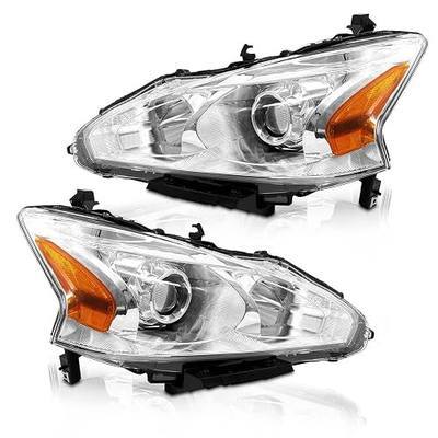 for 2013-2015 Nissan Altima S/SL/SV Headlights Assembly Pair | Only fit 4 Door, OE 260603TA0A/260103TA0A, Halogen, W/O bulbs, IP67, Plug & Play