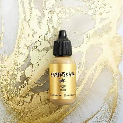 KAMENSKAYA Metallic Alcohol Inks: Gold Alcohol Ink 'M-033', 0.51 fl oz (15 ml)