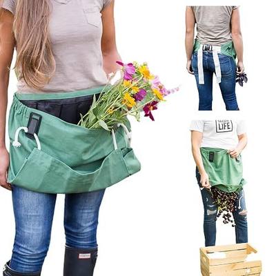 Roo Gardening Apron with Pockets for Women & Men - Canvas Garden Apron with Harvesting Pouch, Water-Resistant, Washable