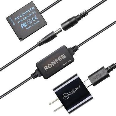 DMW-DCC11 DC Coupler DMW-BLE9 DMW-BLG10 Dummy Battery USB-C Cable PD Adapter Kit Compatible with Cameras Panasonic Lumix DMC-TX1 S6 GF3 GF5 GF6 GX7 GX85 GX9 ZS100 ZS200 TZ110 ZS80 LX100 II G100