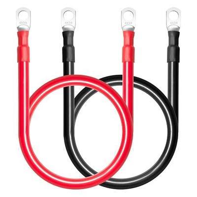 4 AWG Battery Cables, 3 Feet 4 Gauge Marine Battery Inverter Cable Set With 3/8" Terminals Lugs (Positive and Negative) for Solar, Rv, Car, Boat, Motorcycle, Automotive (Black and Red)
