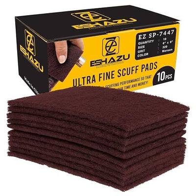 General Purpose Scuff Pads, 6" x 9", Box of 10 – P320 Grit Equivalent, Non-Woven, Reusable, Durable, Ideal for Auto Paint Prep, Metal, Wood, Plastics, and More
