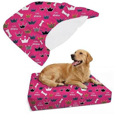 DUKE&LEFTY Furever Pet Dog Bed Slipcover-Stretch Soft Petbed Cover-Universal-Easy to Remove (Zipper Free)-Princess/Medium