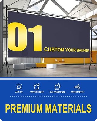 Custom Vinyl Banners and Signs Customize for Outdoor Indoor, Customize Your Own Banner with Photo Logo Text Decoration Backdrop for Business Party Birthday Graduation Wedding Event (3'x6')