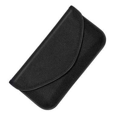 Faraday Bag for Phone, RFID GPS Signal Blocking Cage, Anti-Tracking Anti-Hacking Shield Pouch for Phones Privacy Protection and Car Key FOB, Universal Signal Shielding Wallet Phone Case (Black)