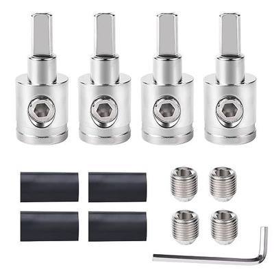 4PCS Heavy-Duty Car Stereo Audio Wire Reducer - 0 Gauge to 4 Gauge for Amp Input, AWG Pin Power & Ground Connection