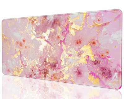 Desk Mat, 32" x 12" XXL Extended Large Gaming Mouse Pad, Desktop Decor Desk Pad, Cute Men Women Office Supplies and Accessories, XL Mouse Mat for Laptop & Keyboard, Purple Marble