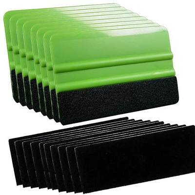 Gebildet 8Pcs Green Squeegee 4 Inch for Car Vinyl Film Wrapping Decal Squeegee Window Tint Work + 10pcs Black Felt