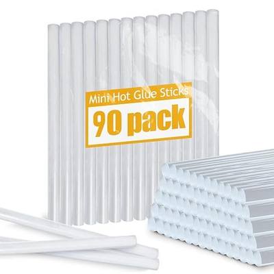 Krightlink 90 Count Mini Size Hot Glue Sticks Hot Melt Glue Sticks | Mini Size 4" Long x .27" Diameter Hot Melt Glue Sticks Compatible with Most Glue Guns for Crafting, DIY, Home Repair, Clear
