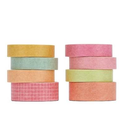 Washi Tape Set 8 Rolls Embellishment Decorative Masking Paper Tapes for Arts, DIY Crafts,Journals,Planners,Scrapbook,Gift Macaron color2(3m)