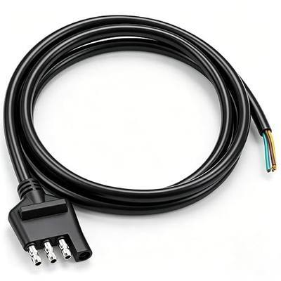 4-Way Trailer Wiring Harness - 5 Ft (1.5m) 4-Pin Flat Trailer Wire Extension Connector, Pure Copper