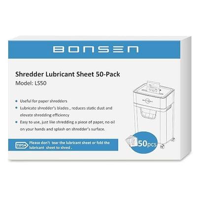 BONSEN Paper Shredder Sharpening & Lubricant Sheets-Pack of 50