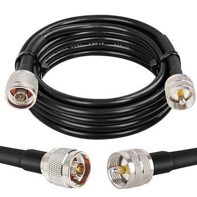 XRDS -RF N Male to PL259 UHF 10FT, N-Type to UHF Cable Low Loss RG8X Coax Cable (50 Ohm) Pure Copper Extension Jumper for Antenna/Wireless LAN Device/WiFi/Radio/Coaxial Extension Cable