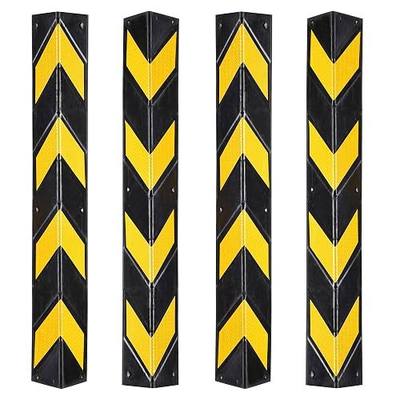Yescom 31" Rubber L-Shape Corner Guard with Reflective Yellow Strip for Garage Parking Lot 4 Packs