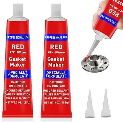 170g RTV Silicone Gasket Maker, Red Silicone Sealant Shockproof and Leakproof, High Temperature Resistant, RTV Sealant Can be Used in Engines, Transmissions, Superchargers and All Types of Gaskets | Red Gasket Sealer, High sealing Performance, Oil Resistant, Stop Oil Leaks, Stop Gas Leaks, Seals All