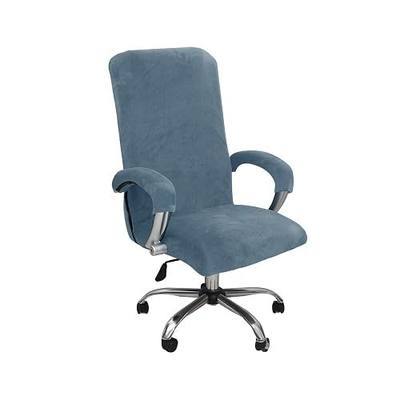 Velvet Plush Office Desk Chair Cover for Ergonomic, Gray Blue, XL | Cat Proof, Stretchable Elastic, Fits Mesh and Executive Computer Chairs, For Ergonomic Office Chair with Wheels and Armrests