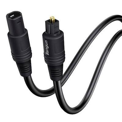 Optical Cable Extension, 6ft, Female-to-Male, Fiber Digital Audio Cable for Soundbar/TV/PS4/Xbox/Home Theater