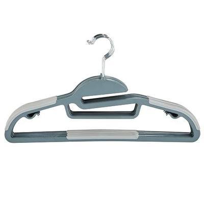 Simplify 24 Pack Ultimate Hanger | S-Shape Collar Saver | Ultra-Thin | Non-Slip | Accessory Bar | Belts | Scarves | Ties | Tank Top | Closet Organization | Dark Grey