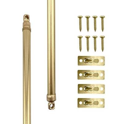 Amazing Drapery Hardware 21-38in. Swivel Sash Rods w/Brass Finish, 2 Rods | Set of 2 (Hardware Included) - Adjustable Length 21-38 Inches, Easy to Install Metal Rods for Doors, Windows, and Sidelights