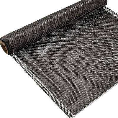 Jecery 6.5ft x 12" Carbon Fiber Fabric Roll Pure Fabric Carbon Fiber Sheet 2 x 2 Twill Weave 3k/220g for Cars for Structural Reinforcement on Concrete Walls, Basements, Boats (1 Roll)