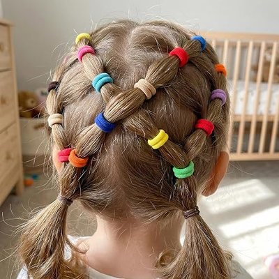 400PCS Baby Toddler Hair Ties, Elastic Hair Rubber Bands for Girls, 17 Colors Candy Cotton Toddler Hair Accessories, Small Soft Seamless Ponytail Holders for Kids TIZZ