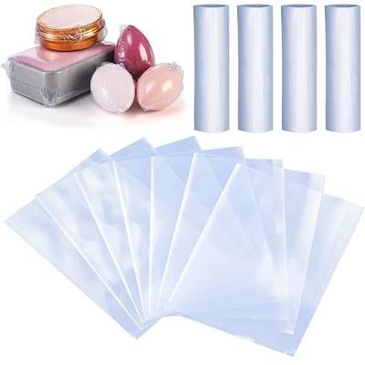 Tosnail 500 Pack PVC Shrink Wrap Bags, 6 x 6 Inches Clear Heat Shrink Wrap for Packaging Home Made Soap, Bath Bombs, Lip Balm Container, Candles and DIY Crafts