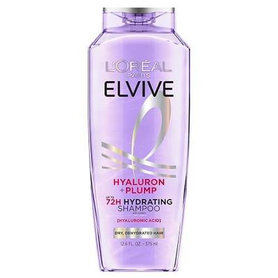 L'Oreal Paris Elvive Hyaluron Plump Hydrating Shampoo for Dehydrated, Dry Hair Infused with Hyaluronic Acid Care Complex, Paraben-Free, 12.6 Fl Oz