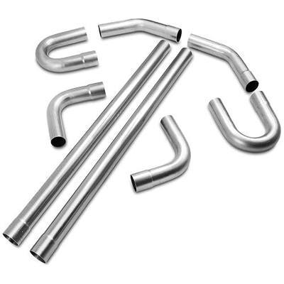 3 Inch T304 Stainless Steel Exhaust Pipe Kit, 3'' OD, 8PCS | 16-Gauge Tubing, T304 Stainless Steel, 47.3" Straight Pipes, 180 Degree U-Bends, 45 and 90 Degree Mandrel Bends